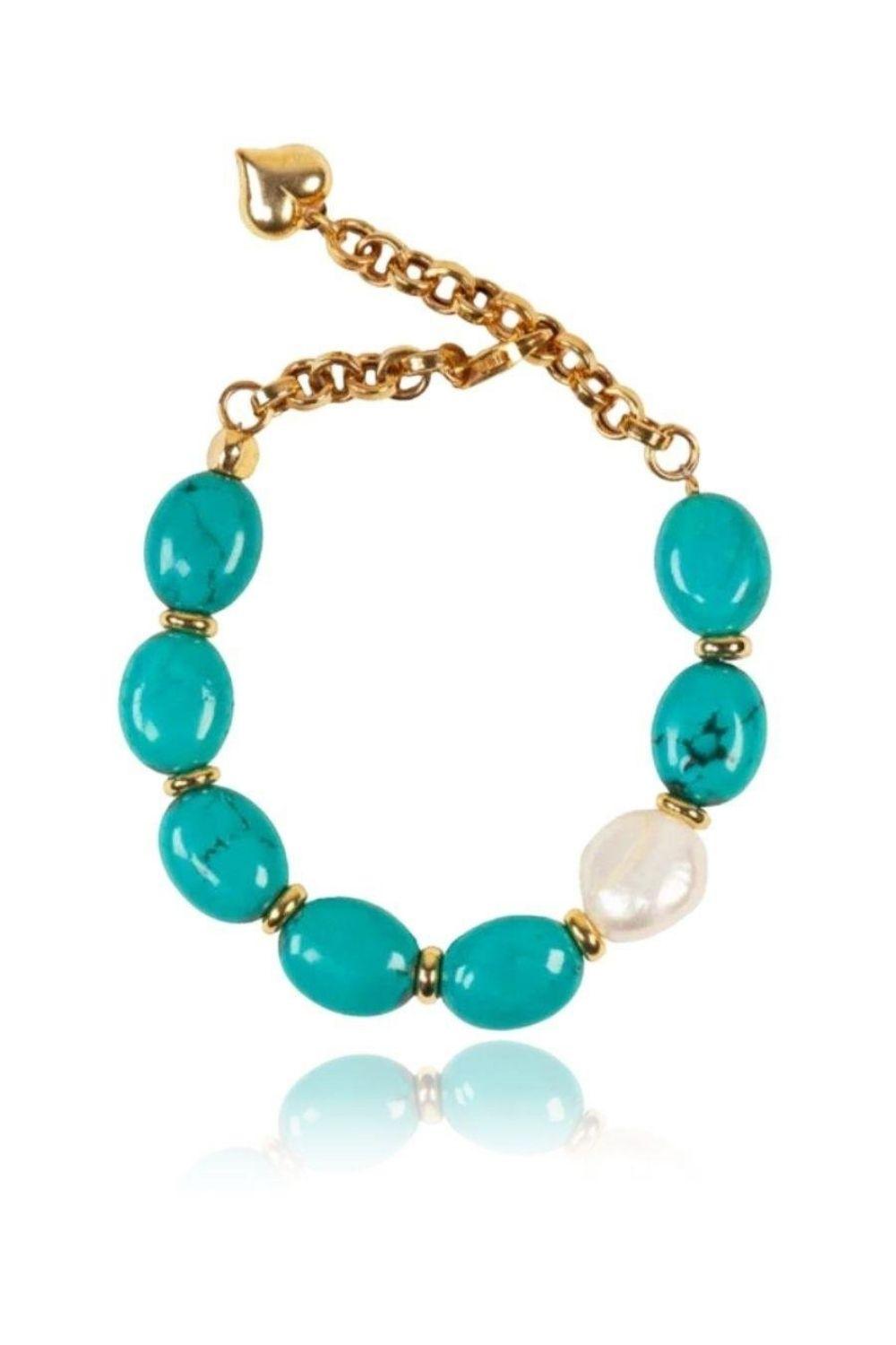 Linya Jewellery-Assora Turkuaz Taşlı Bileklik-Bileklik-1-roqelvaxirum.shop