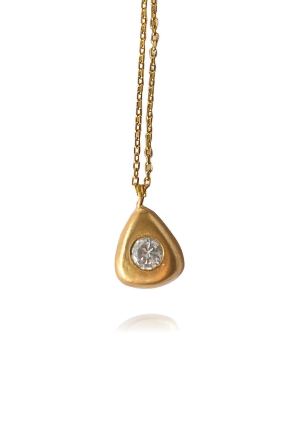 Linya Jewellery-Aura Minimal Taşlı Damla Kolye-Kolye-1-roqelvaxirum.shop