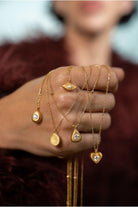 Linya Jewellery-Aura Minimal Taşlı Damla Kolye-Kolye-2-roqelvaxirum.shop