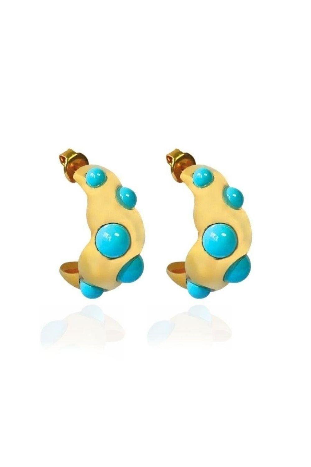 Linya Jewellery-Ayza Turkuaz Halka Küpe-Küpe-1-roqelvaxirum.shop