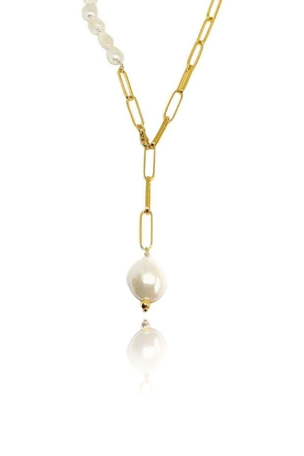 Linya Jewellery-Bety Zincirli İnci Kolye-Kolye-1-roqelvaxirum.shop
