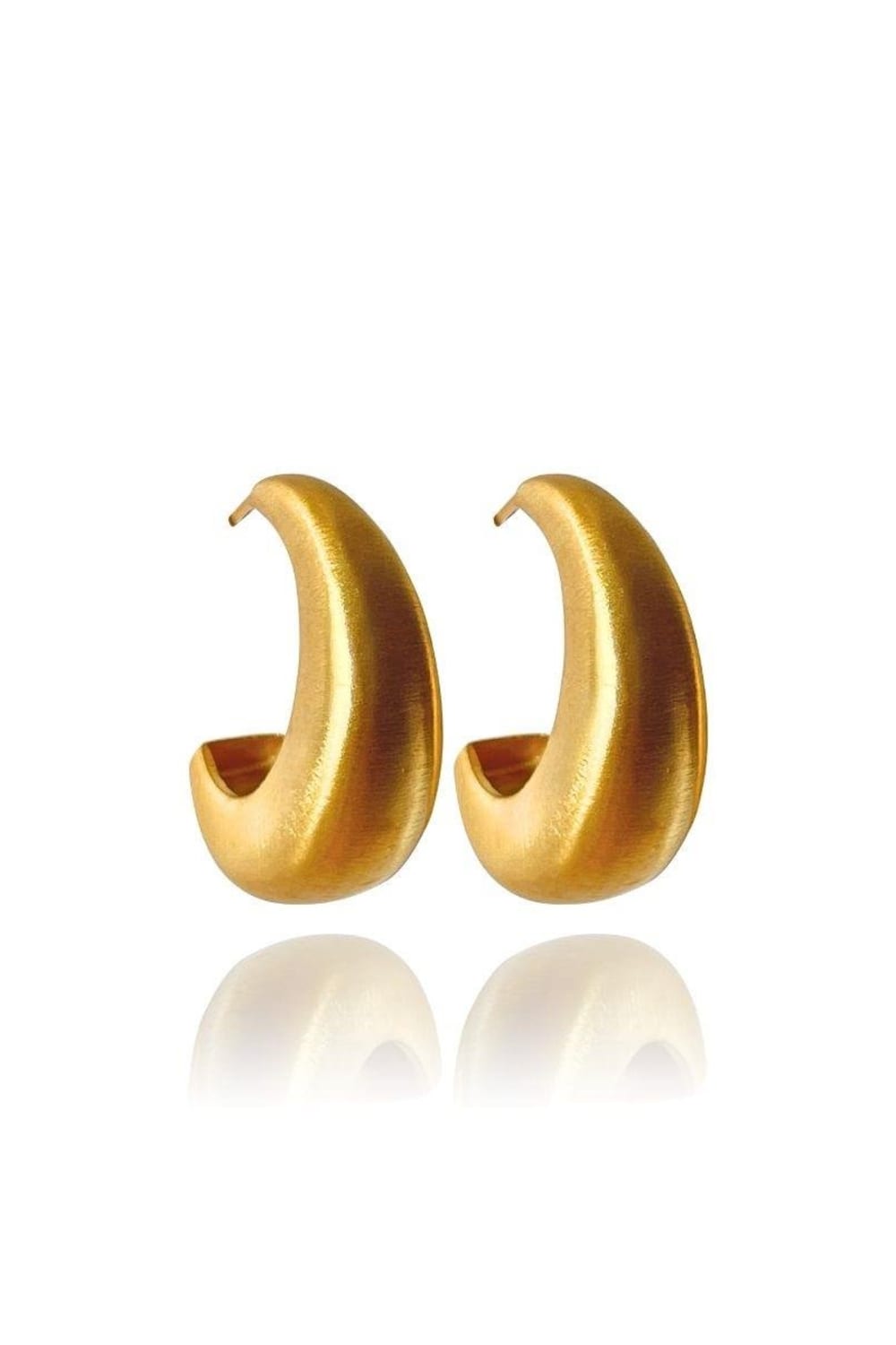 Linya Jewellery-Bony Bombeli Mat Gold Halka Küpe-Küpe-1-roqelvaxirum.shop