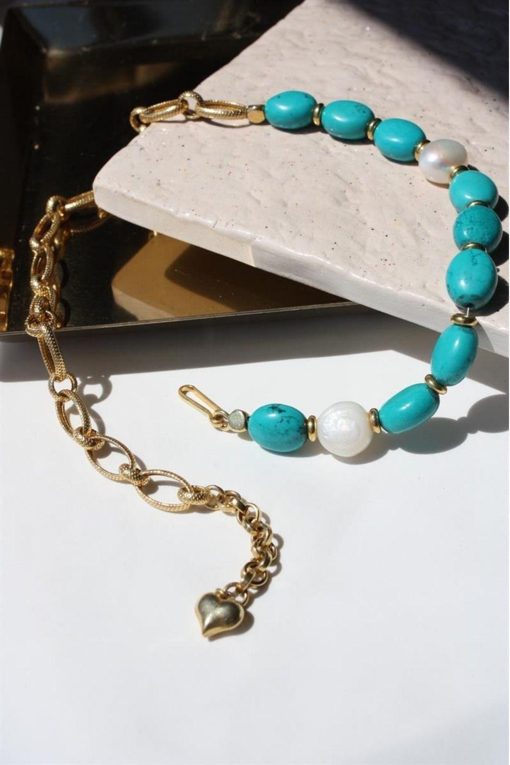 Linya Jewellery-Comiso Turkuaz Zincir Kolye-Kolye-2-roqelvaxirum.shop
