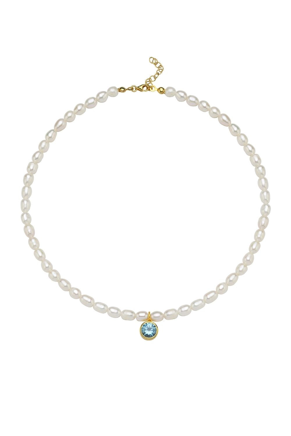 Linya Jewellery-Cosmic Büyük İncili Burç Kolye Gök Mavisi-Kolye-1-roqelvaxirum.shop