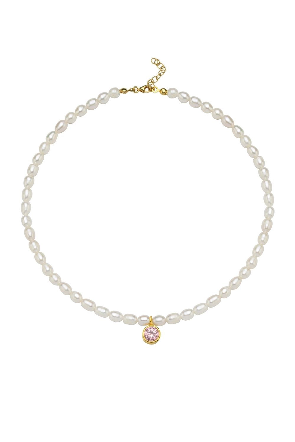 Linya Jewellery-Cosmic Büyük İncili Burç Kolye Pembe-Kolye-1-roqelvaxirum.shop