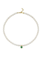 Linya Jewellery-Cosmic Büyük İncili Burç Kolye Yeşil-Kolye-1-roqelvaxirum.shop