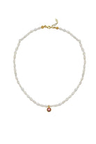 Linya Jewellery-Cosmic Küçük İncili Burç Kolye Kırmızı-Kolye-1-roqelvaxirum.shop