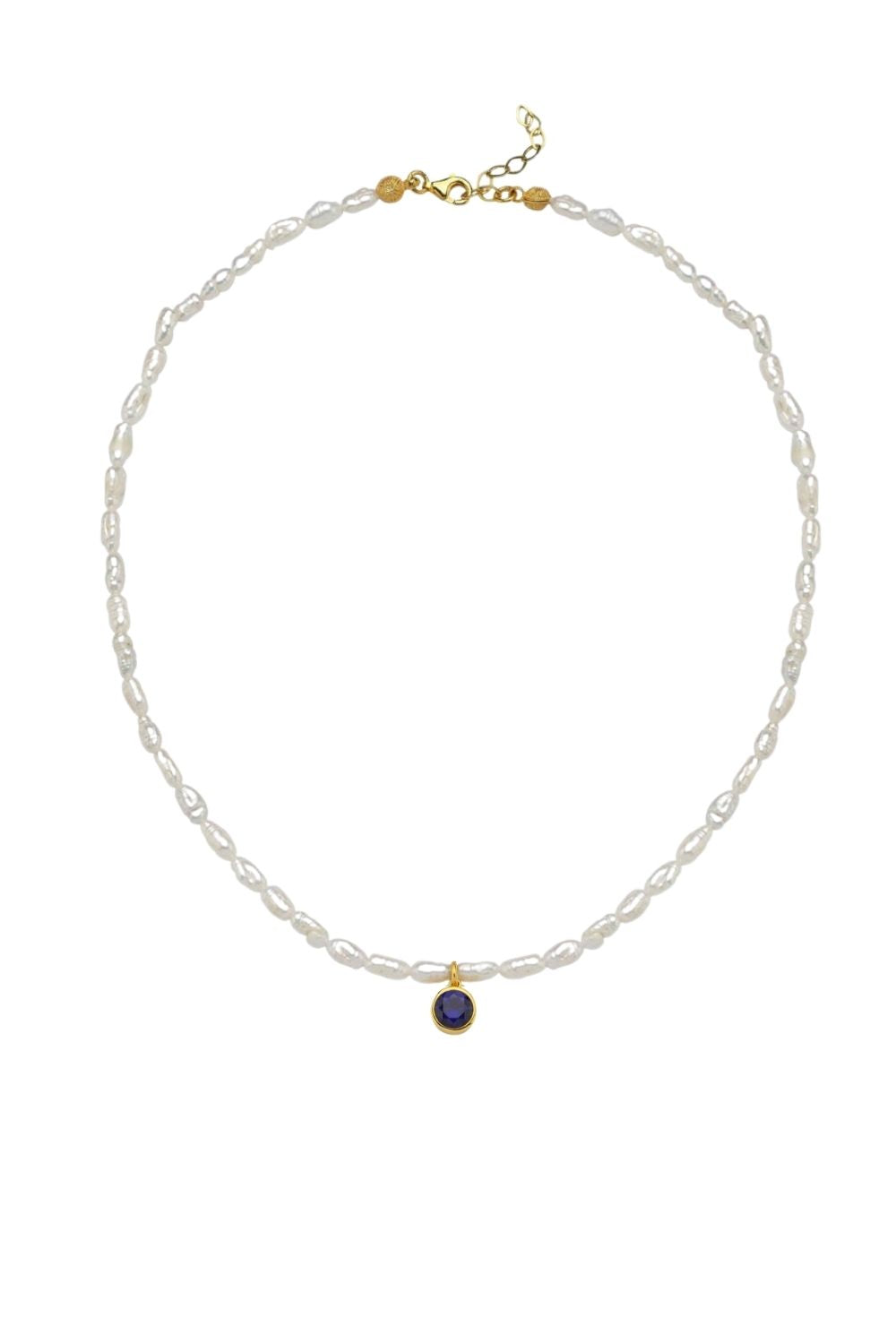 Linya Jewellery-Cosmic Küçük İncili Burç Kolye Lacivert-Kolye-1-roqelvaxirum.shop