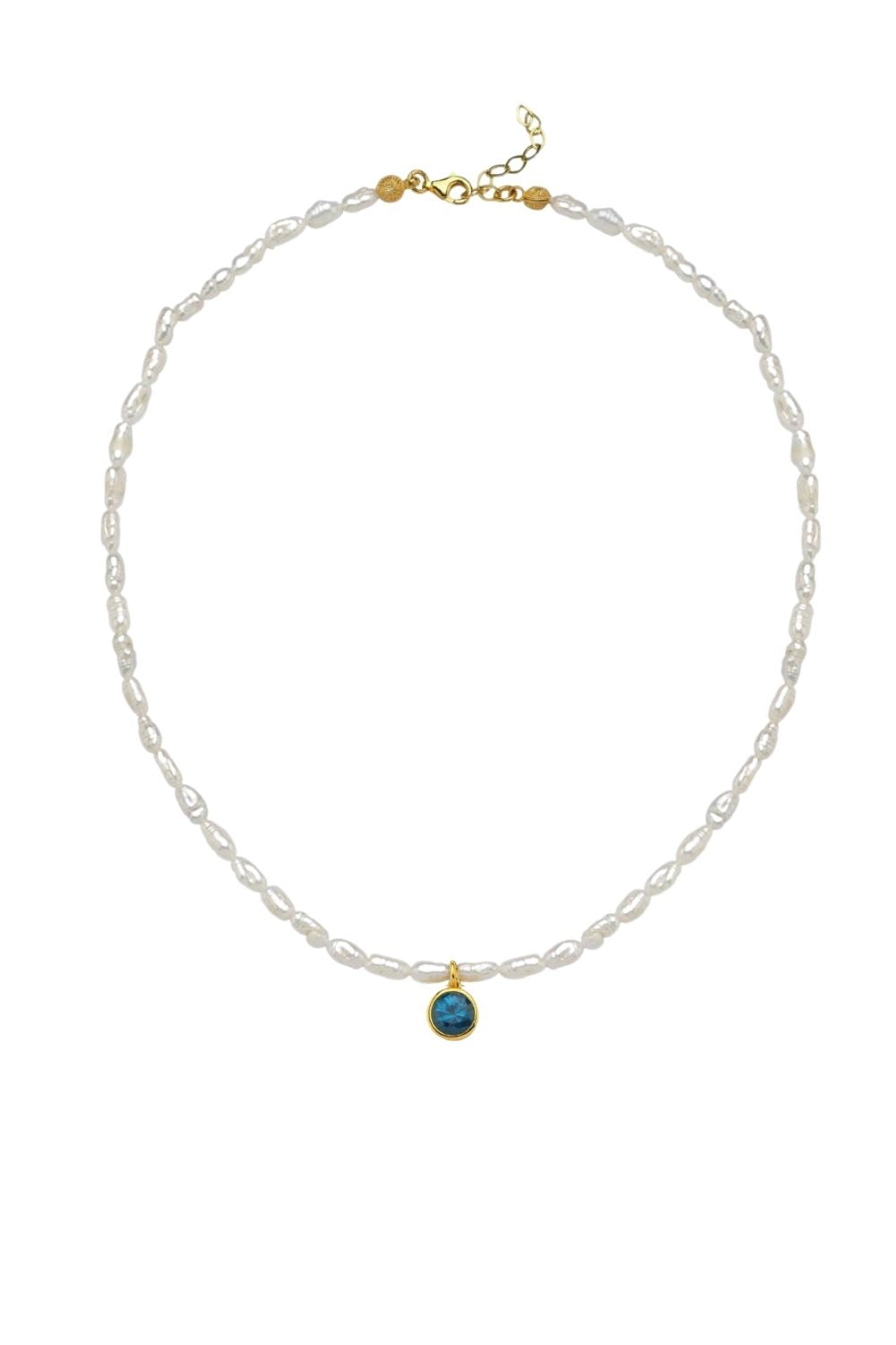 Linya Jewellery-Cosmic Küçük İncili Burç Kolye Mavi-Kolye-1-roqelvaxirum.shop