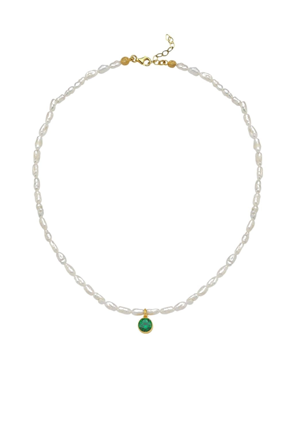 Linya Jewellery-Cosmic Küçük İncili Burç Kolye Yeşil-Kolye-1-roqelvaxirum.shop