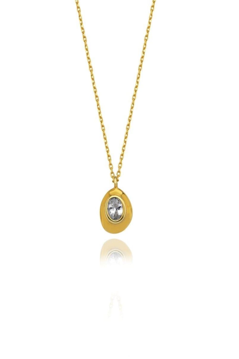 Linya Jewellery-Ella Beyaz Taşlı Oval Kolye-Kolye-1-roqelvaxirum.shop