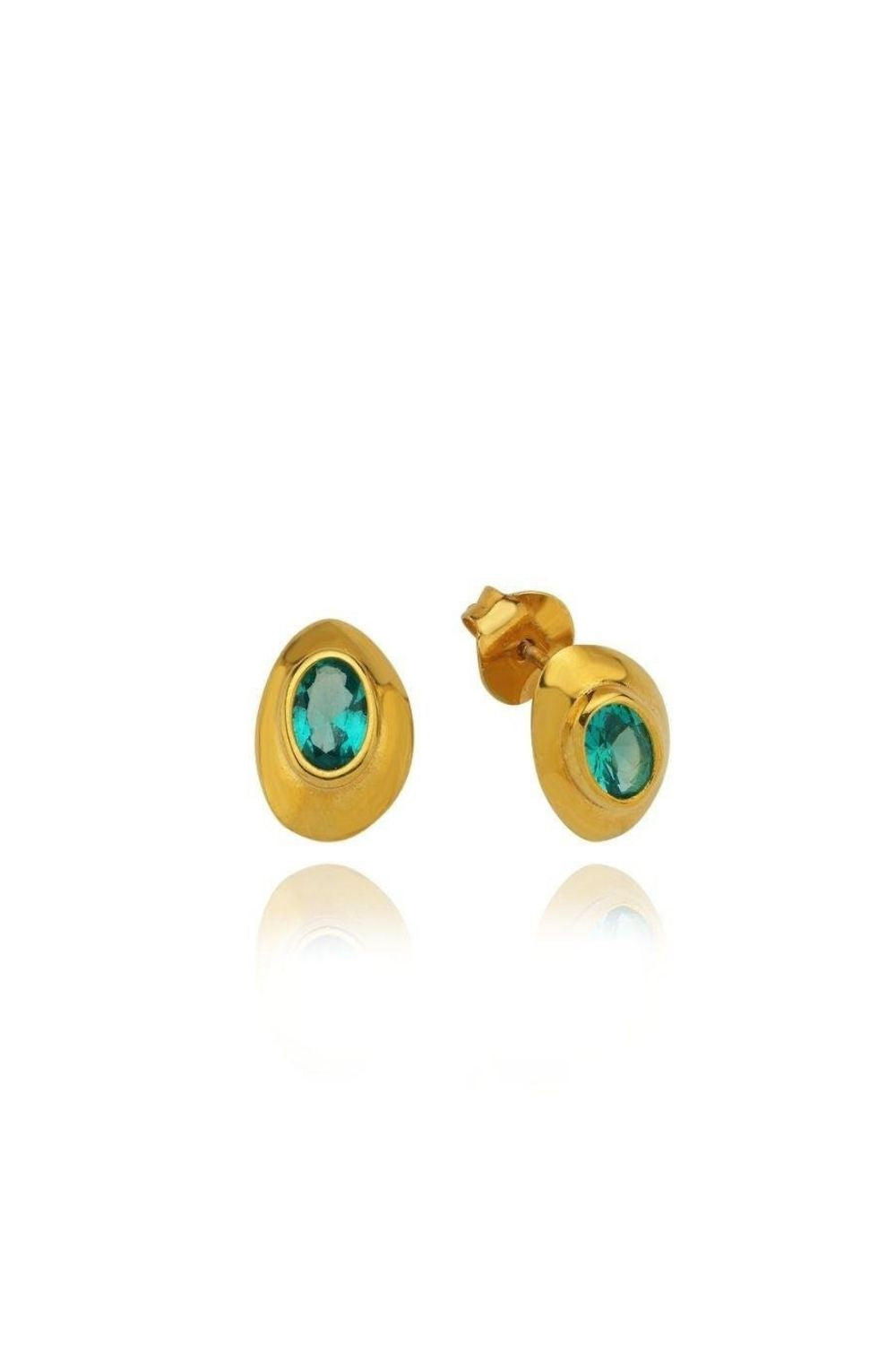 Linya Jewellery-Ella Yeşil Taşlı Pinli Küpe-Küpe-1-roqelvaxirum.shop