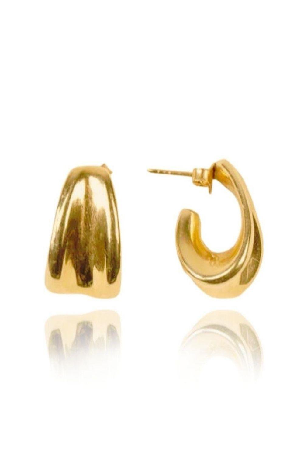 Linya Jewellery-Erica Amorf Halka Küpe Gold-Küpe-1-roqelvaxirum.shop