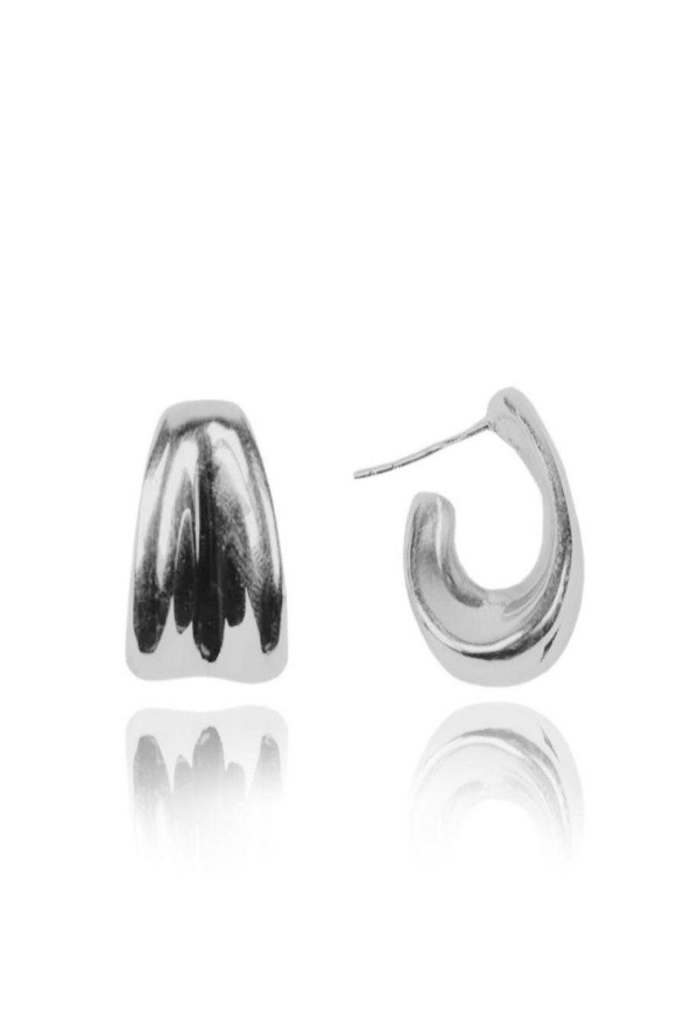 Linya Jewellery-Erica Amorf Halka Küpe Gümüş-Küpe-1-roqelvaxirum.shop