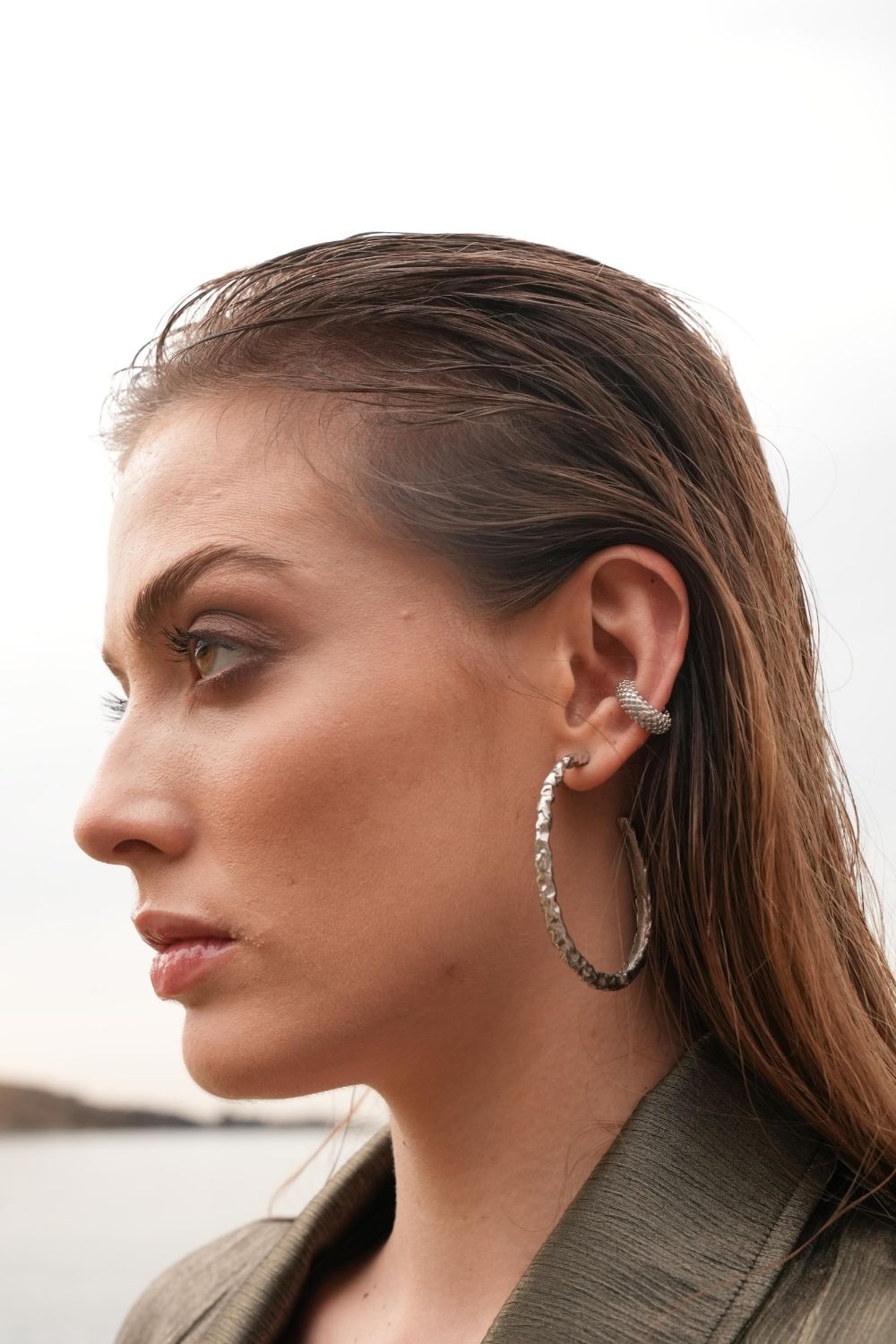 Linya Jewellery-Janet Toplu Kıkırdak Küpe Gümüş-Küpe-2-roqelvaxirum.shop