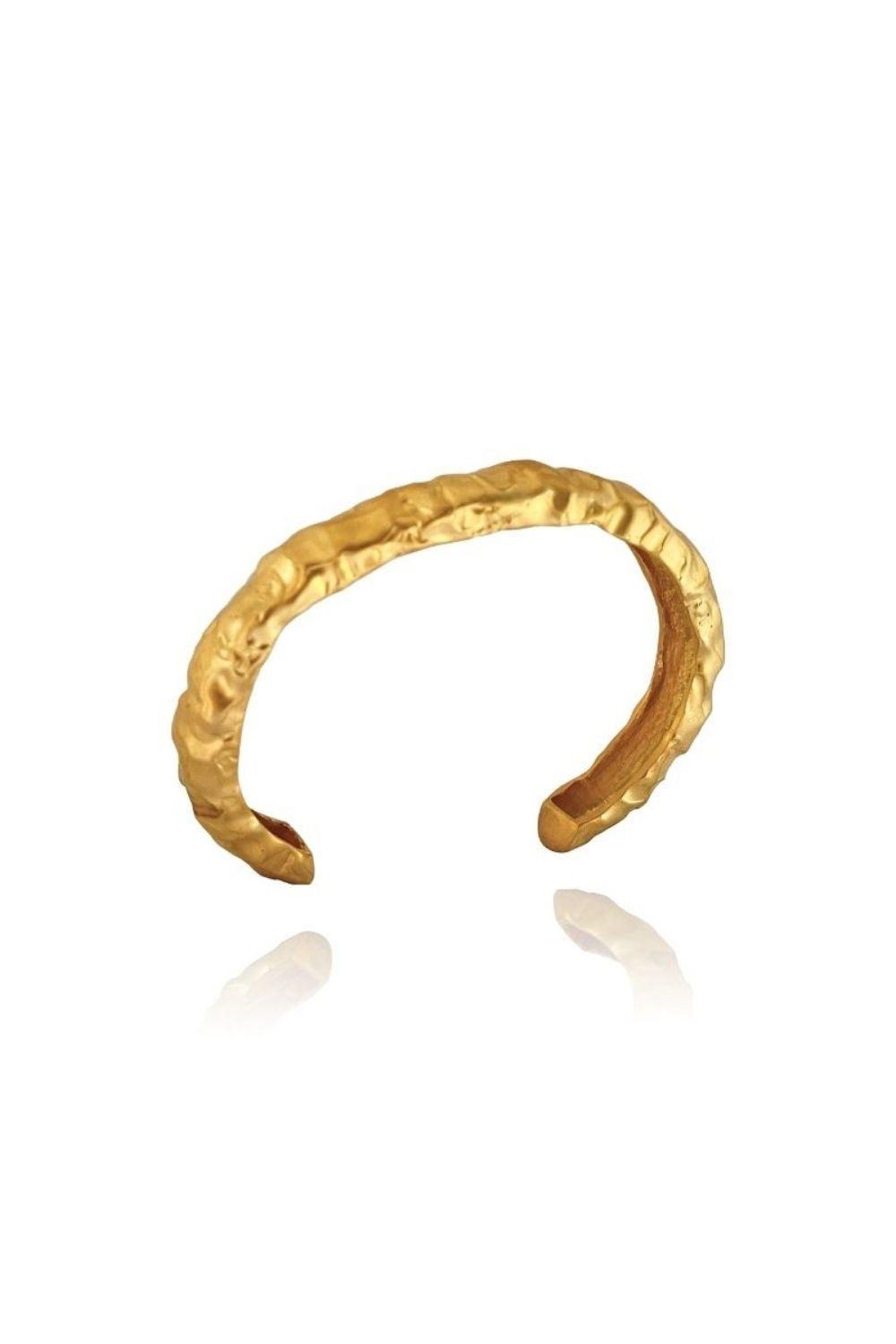 Linya Jewellery-Kety Amorf Kalın Mat Gold Bileklik-Bileklik-1-roqelvaxirum.shop