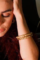 Linya Jewellery-Kety Amorf Kalın Mat Gold Bileklik-Bileklik-3-roqelvaxirum.shop