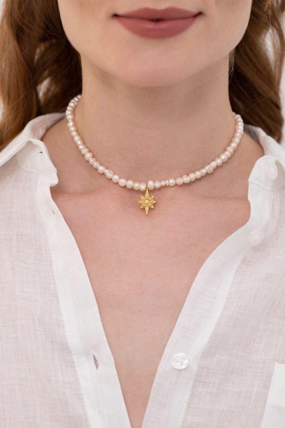 Linya Jewellery-Kutup Yıldızı İnci Kolye-Kolye-3-roqelvaxirum.shop