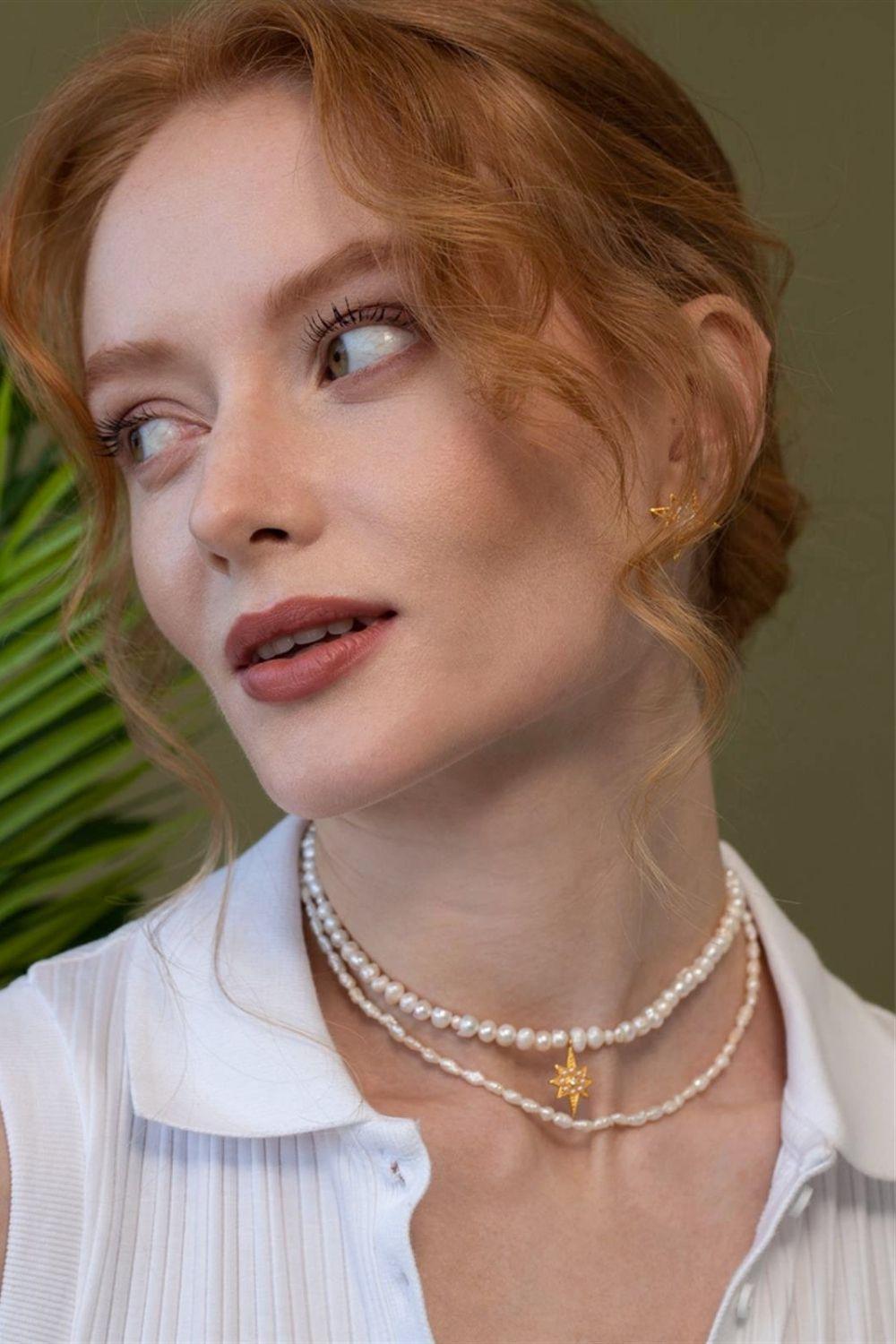 Linya Jewellery-Kutup Yıldızı İnci Kolye-Kolye-4-roqelvaxirum.shop