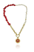 Linya Jewellery-Kutup Yıldızı Kırmızı Mercan Madalyon-Kolye-1-roqelvaxirum.shop
