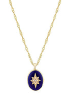 Linya Jewellery-Lacivert Mineli Kutup Yıldızı Madalyon Kolye-Kolye-1-roqelvaxirum.shop