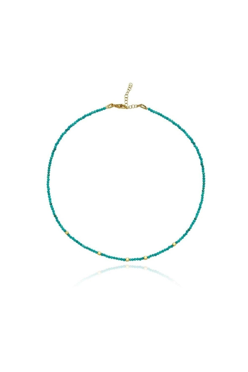 Linya Jewellery-Lana Turkuaz Küçük Toplu Kolye-Kolye-1-roqelvaxirum.shop