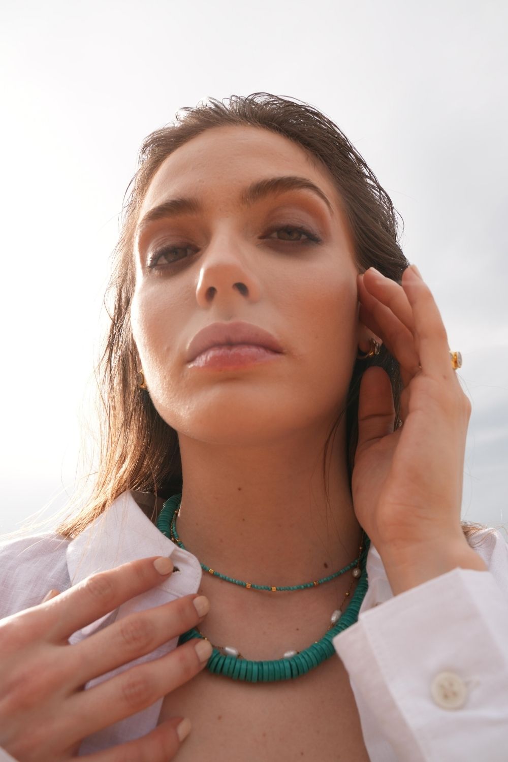 Linya Jewellery-Lana Turkuaz Küçük Toplu Kolye-Kolye-2-roqelvaxirum.shop