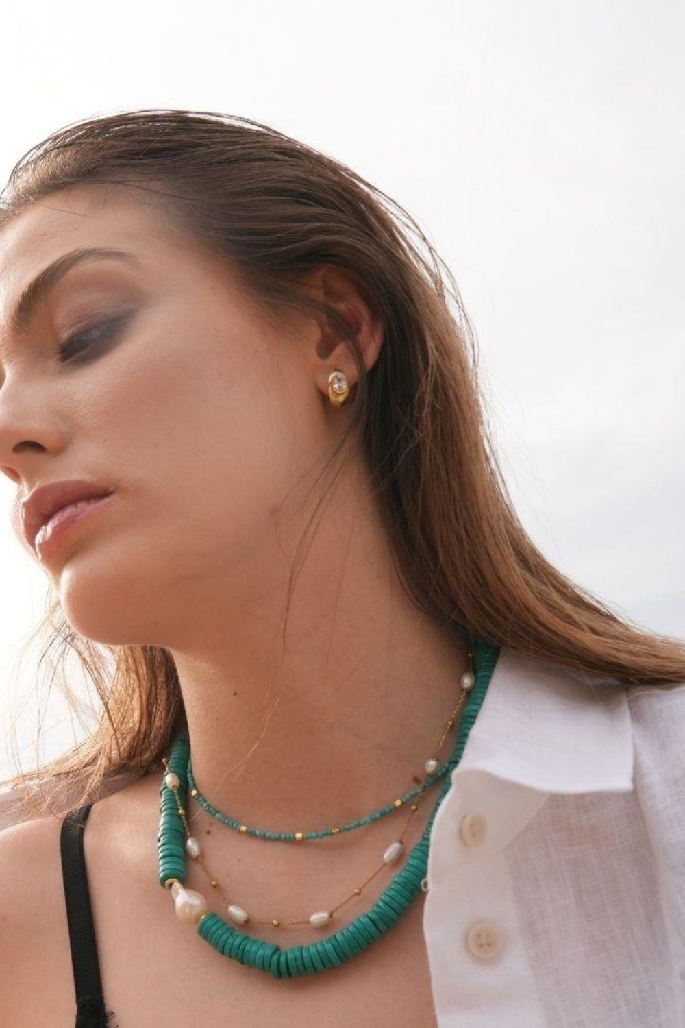 Linya Jewellery-Lana Turkuaz Küçük Toplu Kolye-Kolye-4-roqelvaxirum.shop