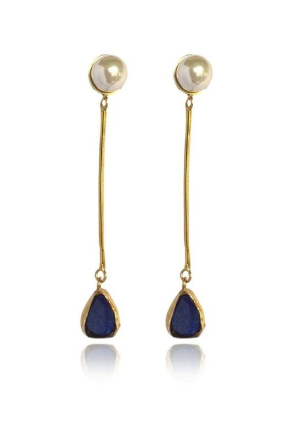 Linya Jewellery-Lapis Doğal İnci Küpe-Küpe-2-roqelvaxirum.shop