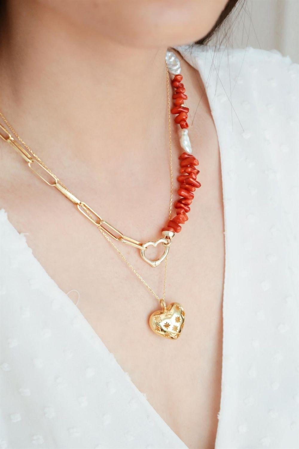 Linya Jewellery-Love Zincir Mercan İnci Kolye-Kolye-3-roqelvaxirum.shop