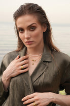 Linya Jewellery-Luna Yeşil Taşlı İncili Kolye-Kolye-5-roqelvaxirum.shop