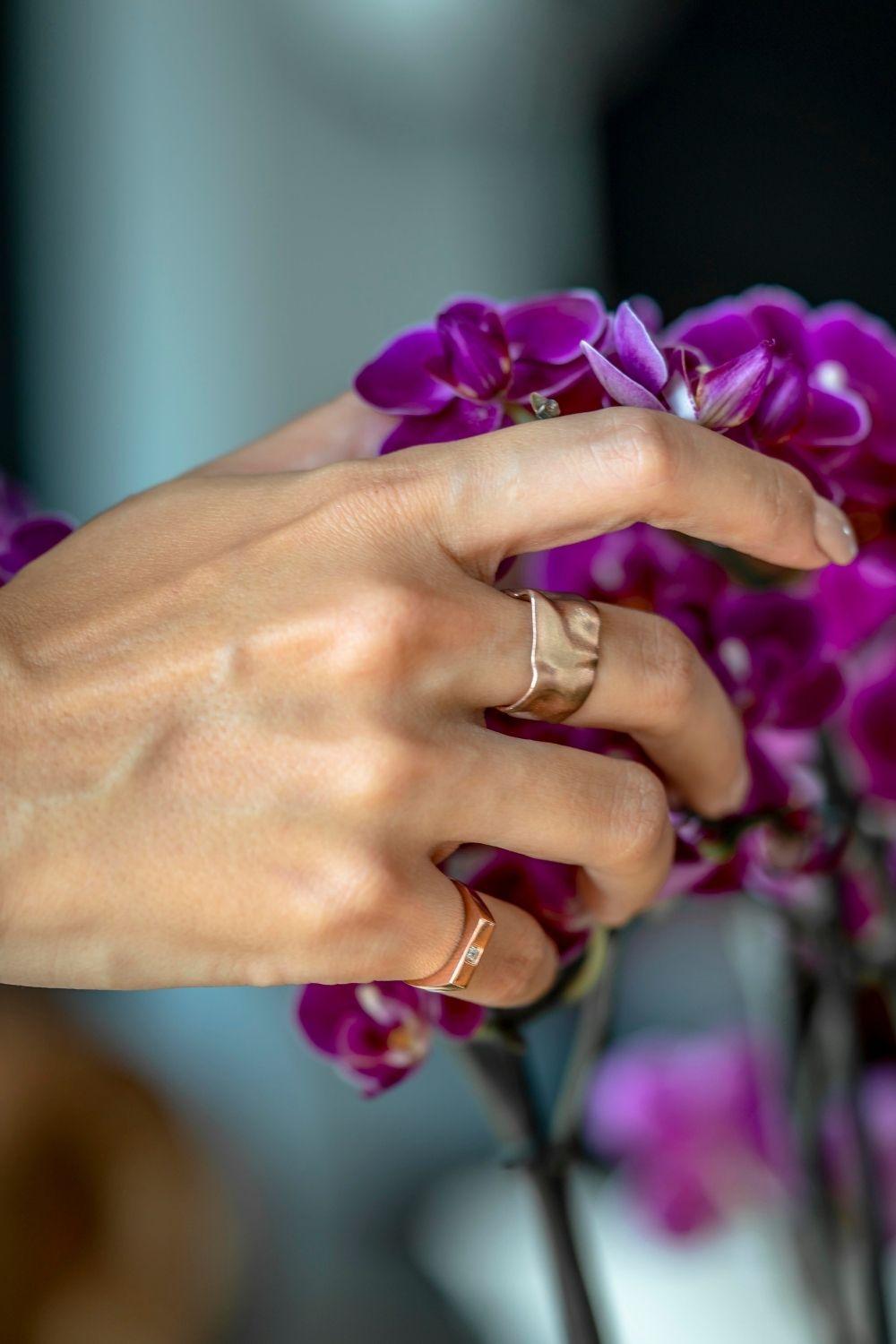 Linya Jewellery-Maya Serçe Parmak Yüzüğü Rose Gold-Yüzük-2-roqelvaxirum.shop