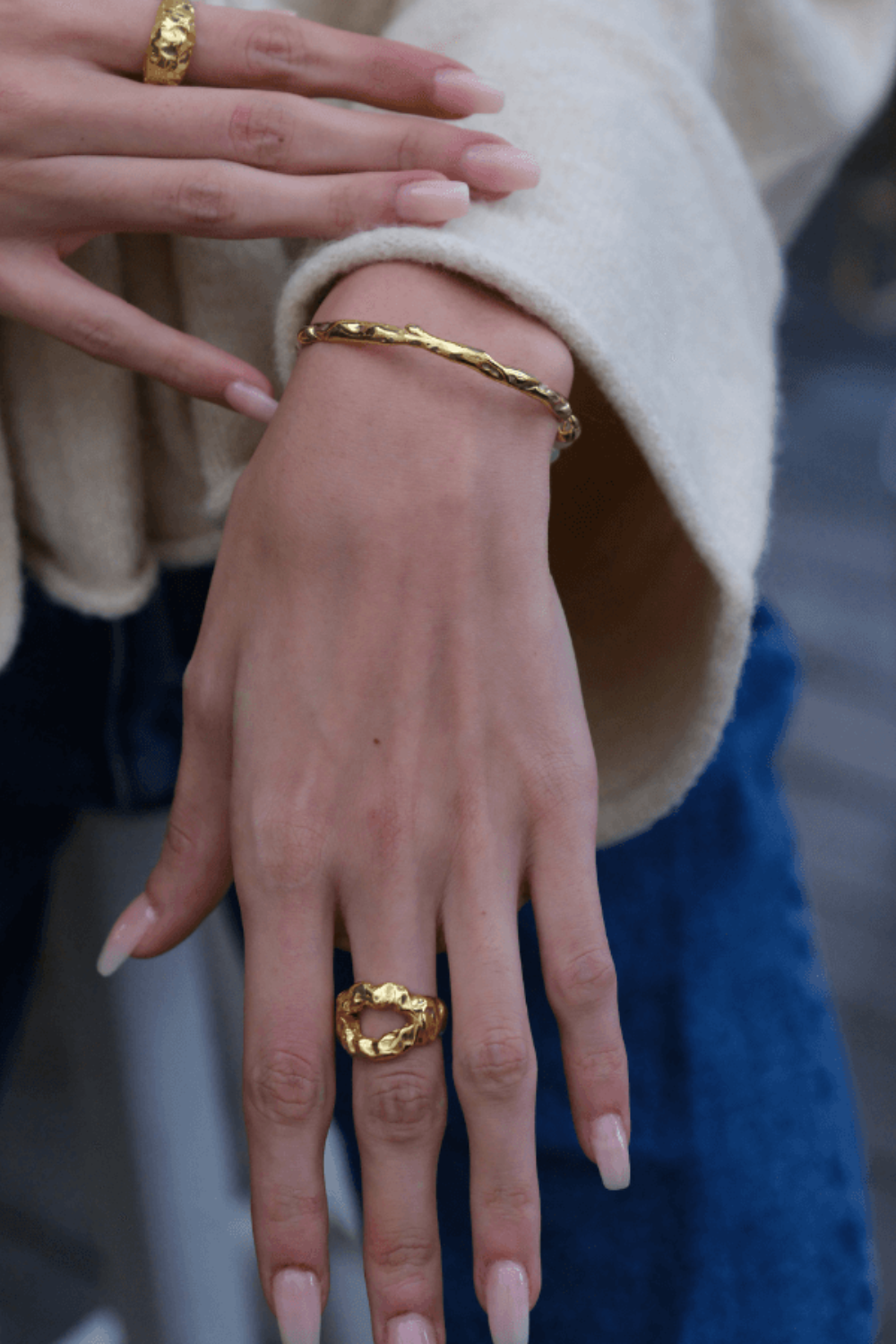Linya Jewellery-Mazu Amorf Yüzük Gold-Yüzük-4-roqelvaxirum.shop