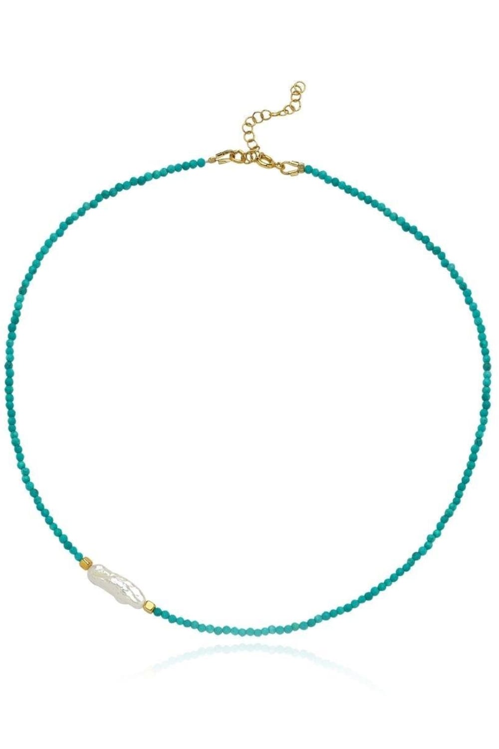 Linya Jewellery-Meg Turkuaz Küçük İncili Kolye-Kolye-1-roqelvaxirum.shop