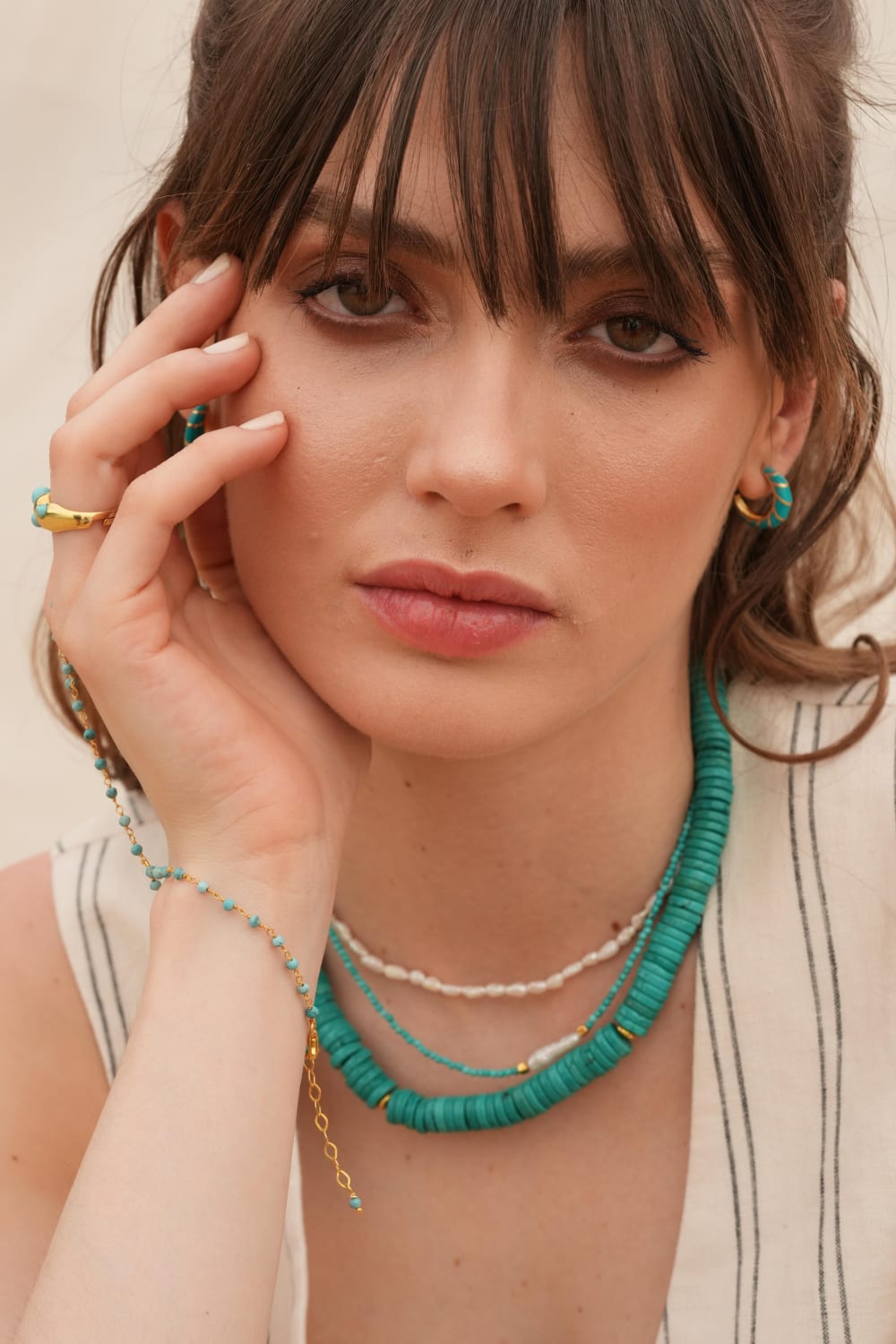 Linya Jewellery-Meg Turkuaz Küçük İncili Kolye-Kolye-2-roqelvaxirum.shop