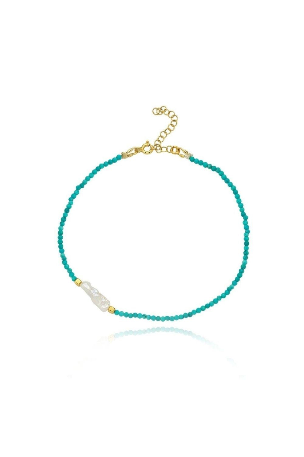 Linya Jewellery-Megy Turkuaz Küçük İncili Halhal-Halhal-1-roqelvaxirum.shop