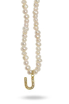 Linya Jewellery-Mono U Harfli İnci Kolye-Kolye-1-roqelvaxirum.shop