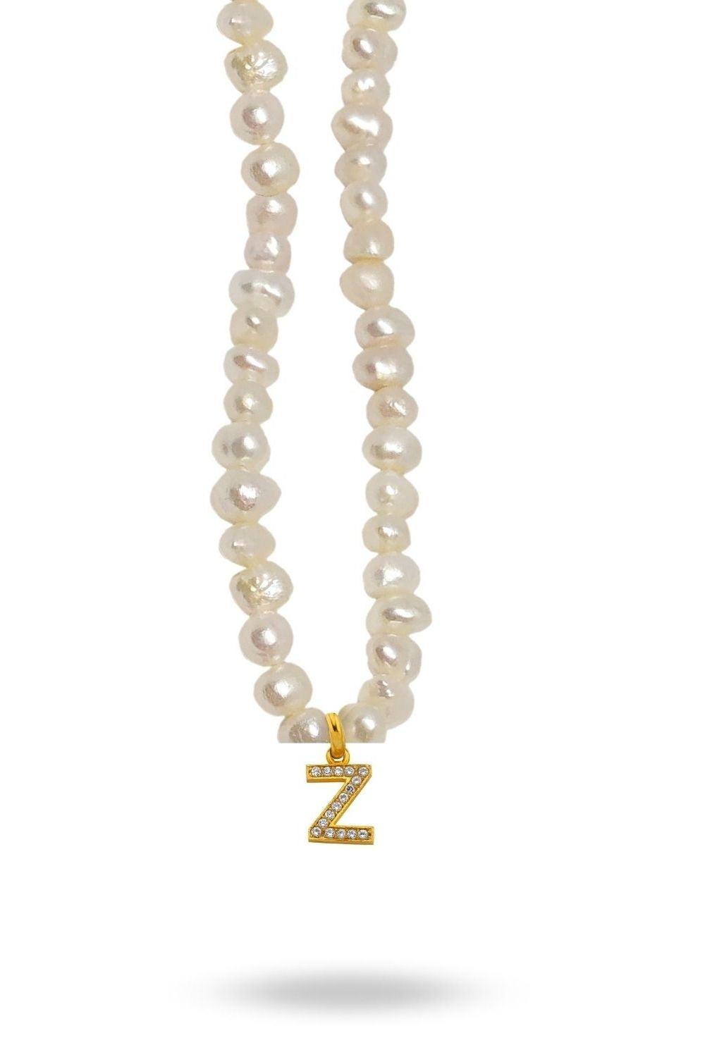 Linya Jewellery-Mono Z Harfli İnci Kolye-Kolye-1-roqelvaxirum.shop