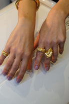 Linya Jewellery-Pary Amorf Mat Gold Oval Yüzük-Yüzük-2-roqelvaxirum.shop