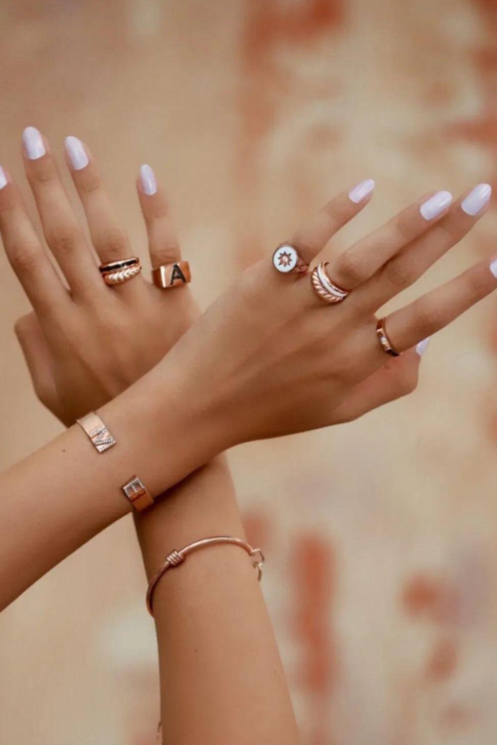 Linya Jewellery-Rosa Beyaz Mineli Yüzük Rose Gold-Yüzük-1-roqelvaxirum.shop
