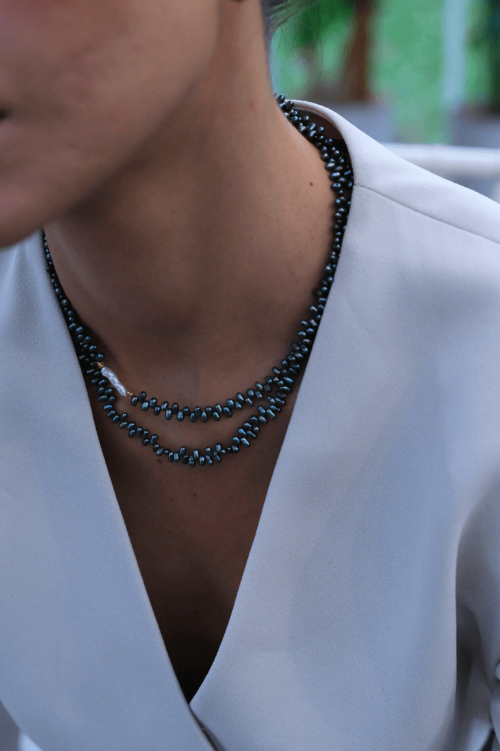 Linya Jewellery-Triton Asimetrik Siyah İnci Kolye-Kolye-2-roqelvaxirum.shop