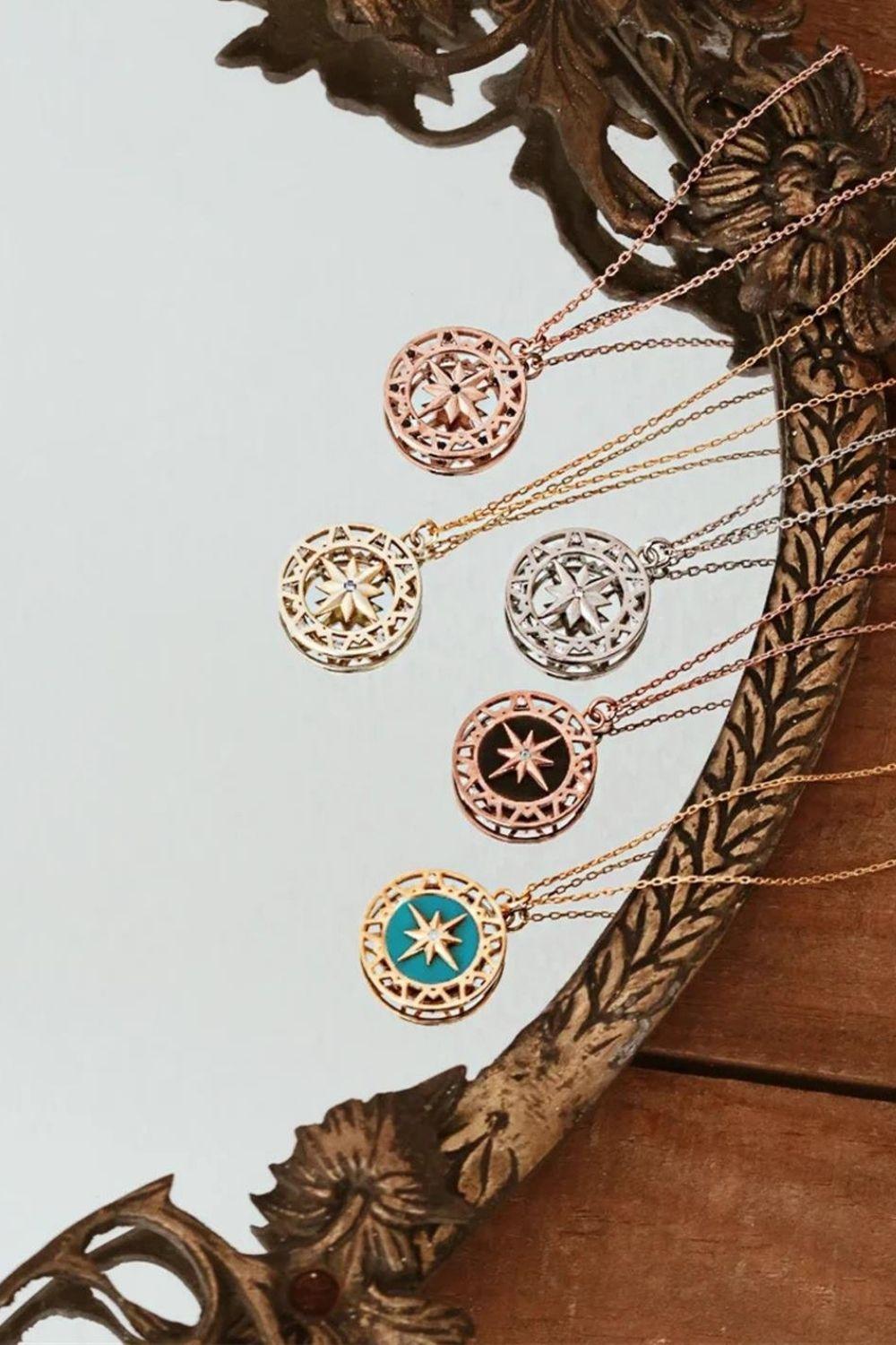 Linya Jewellery-Turkuaz Mineli Kutup Yıldız Kolye-Kolye-1-roqelvaxirum.shop