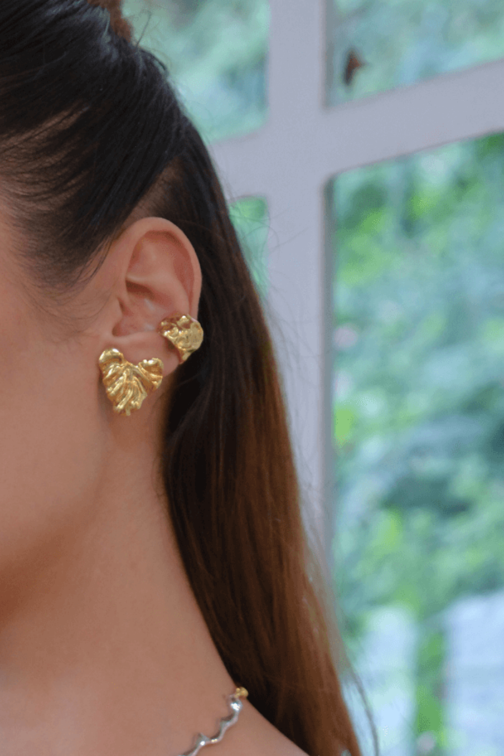 Linya Jewellery-Vory Amorf Kalp Küpe Gold-Küpe-3-roqelvaxirum.shop