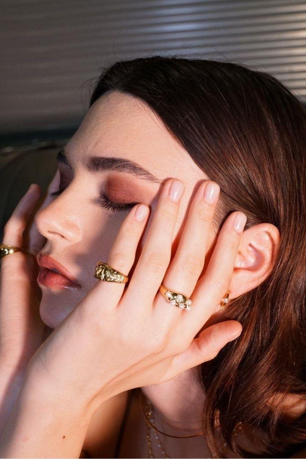 Linya Jewellery-Yıldız İnci Yüzük Gold-Yüzük-3-roqelvaxirum.shop