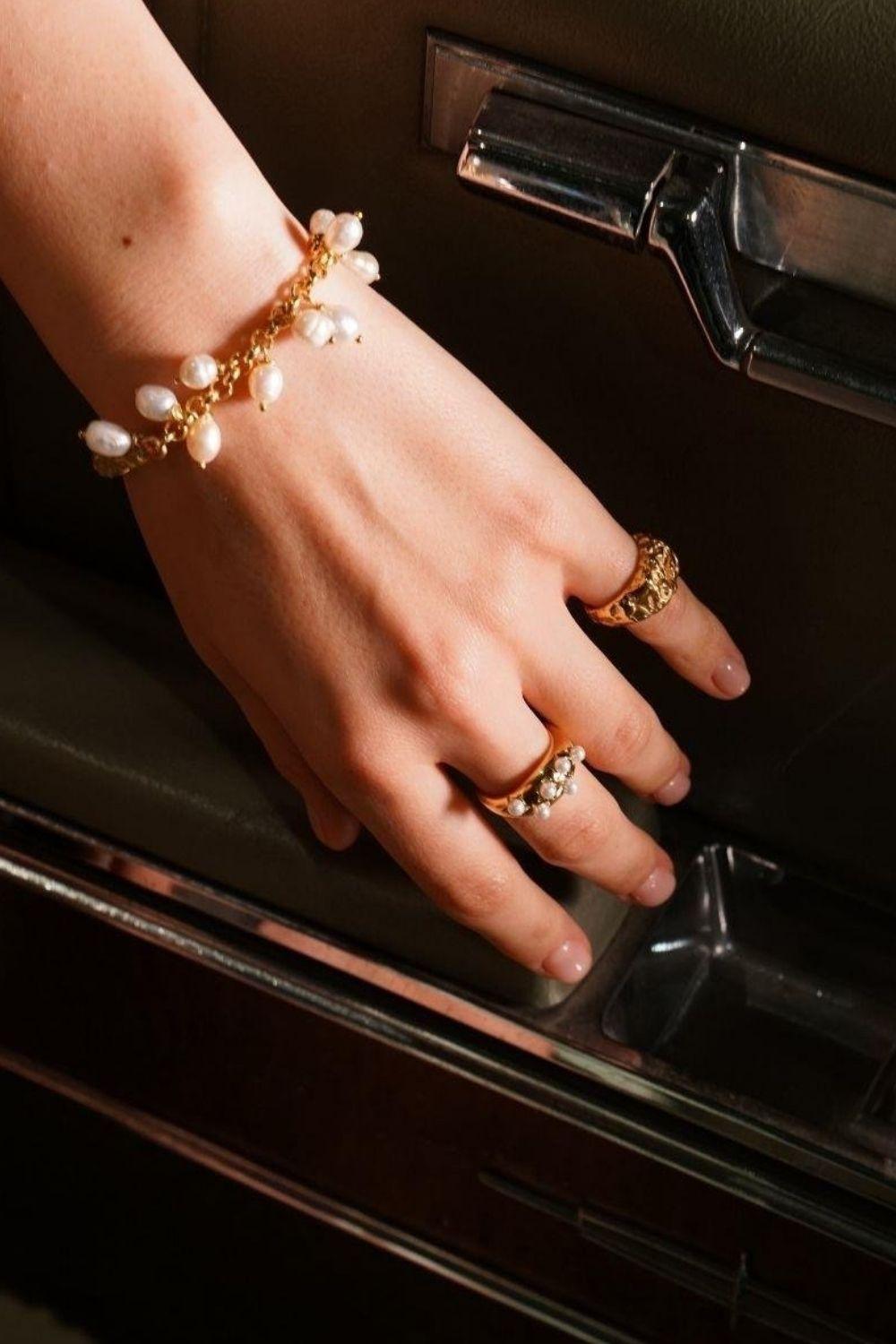 Linya Jewellery-Yıldız İnci Yüzük Gold-Yüzük-4-roqelvaxirum.shop