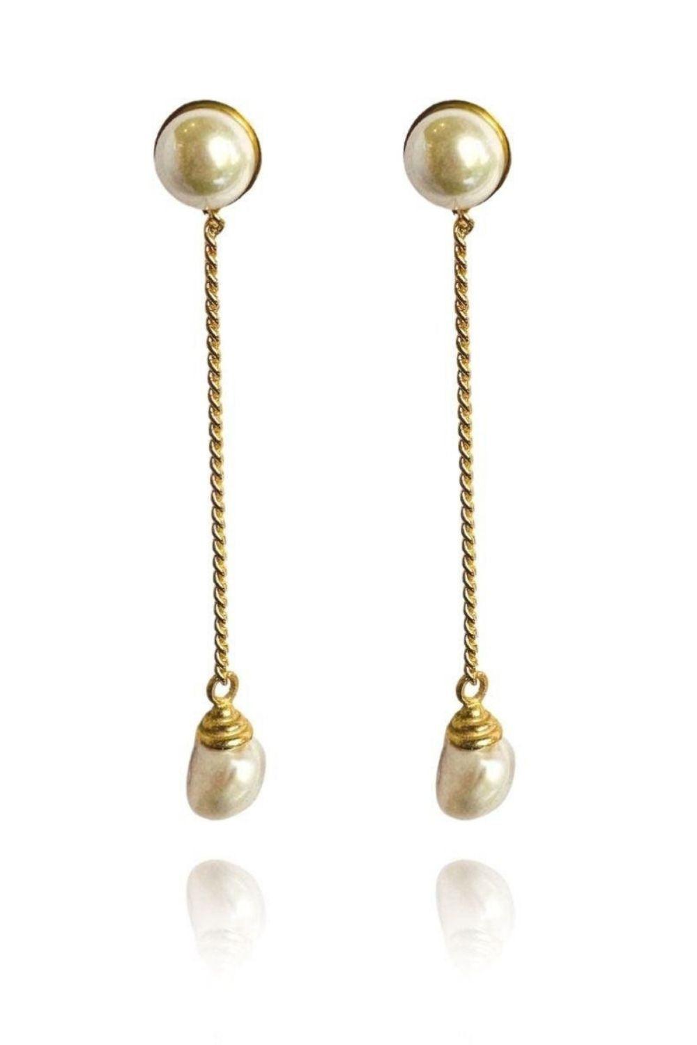 Linya Jewellery-Zincirli İnci Küpe-Küpe-1-roqelvaxirum.shop