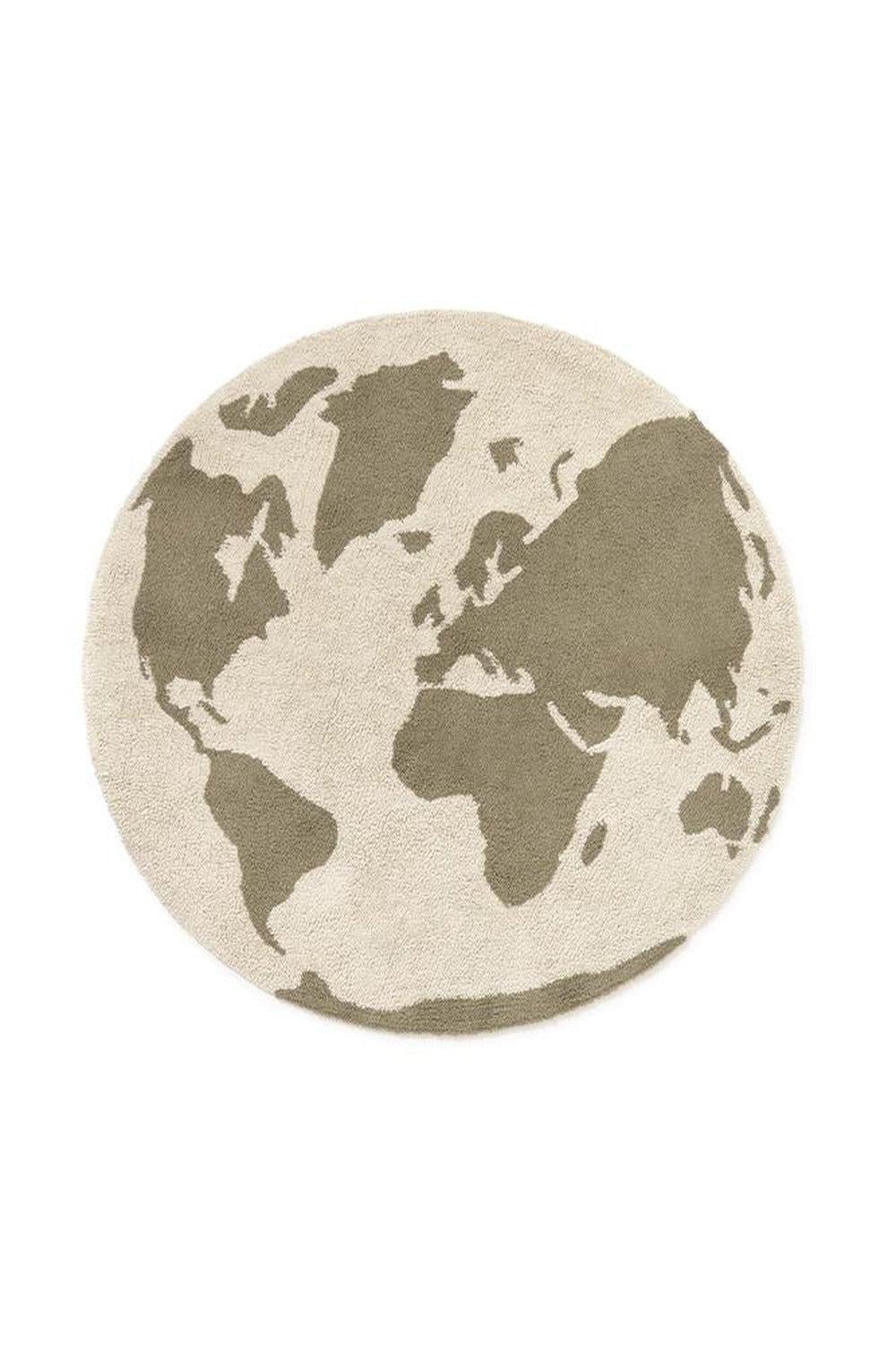 Lorena Canals Çocuk Odası Halısı, World Map Rugcycled