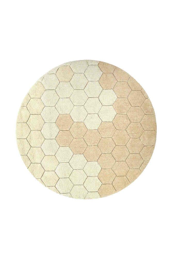 Halı, Round Honeycomb Golden