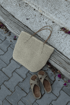Loventa-Fermuarlı Hasır Çanta Bej Harmony-Omuz Çantası-3-roqelvaxirum.shop