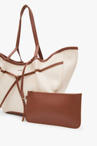 Loventa-Large Tote Bag Bej & Taba Ni̇esha-Omuz Çantası-4-roqelvaxirum.shop